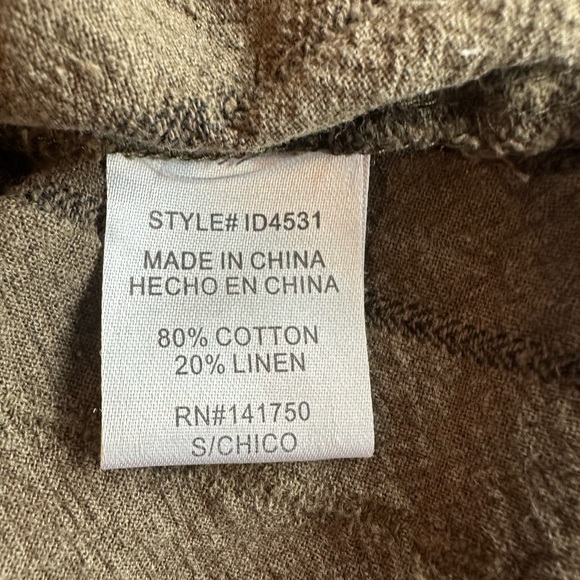 SOLD- Orange Creek Cotton/Linen Blend Textured Striped Dress Size S - Picture 5 of 12